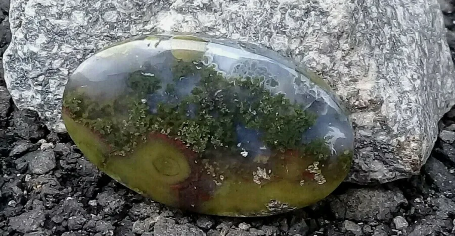 Green Moss Agate crystal