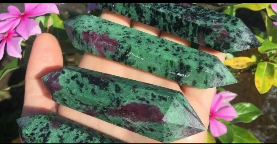 Anyolite (Ruby in Zoisite) crystal
