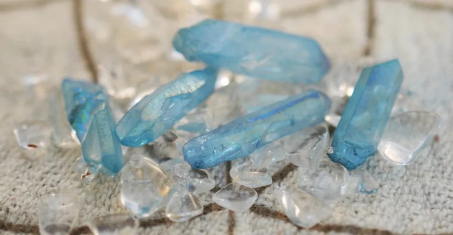 Aqua Aura Quartz crystal