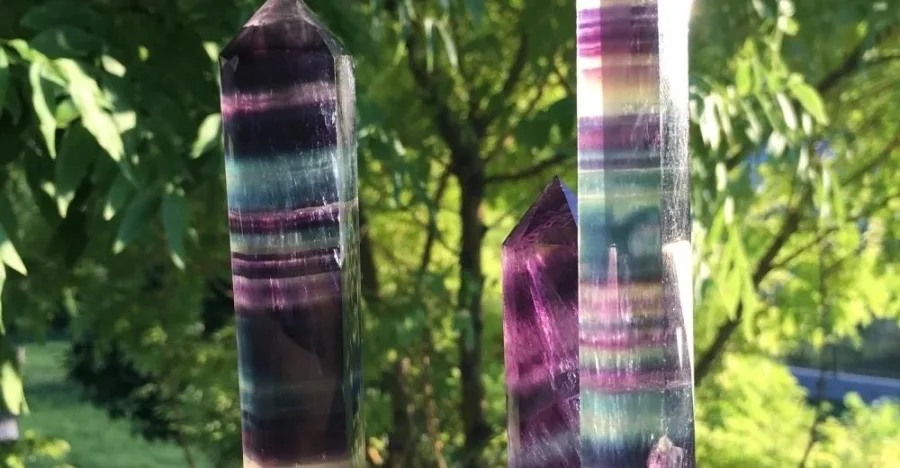 Rainbow Fluorite crystal
