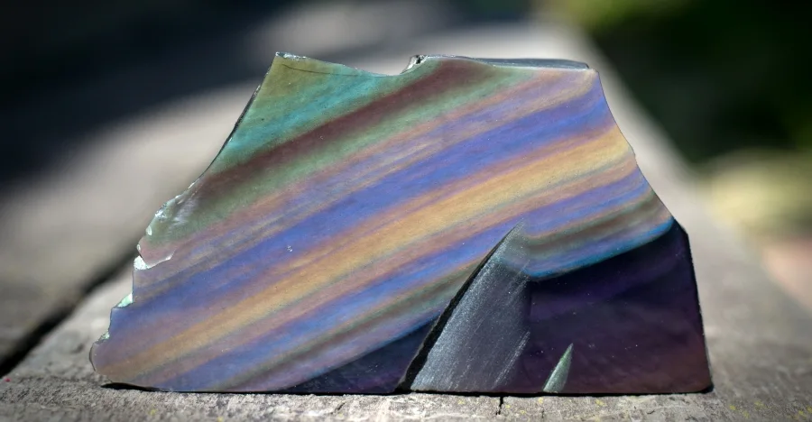 Rainbow Obsidian crystal