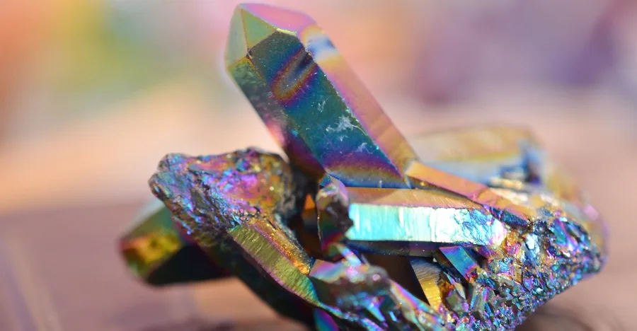 Rainbow Aura Quartz crystal