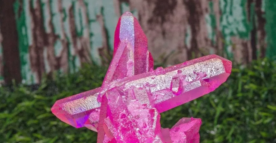 Rose Aura Quartz crystal